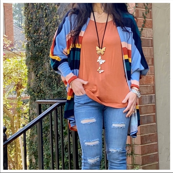 BLACK LEATHER CHAIN BUTTERFLY DROPPED NECKLACE - Picture 3 of 3